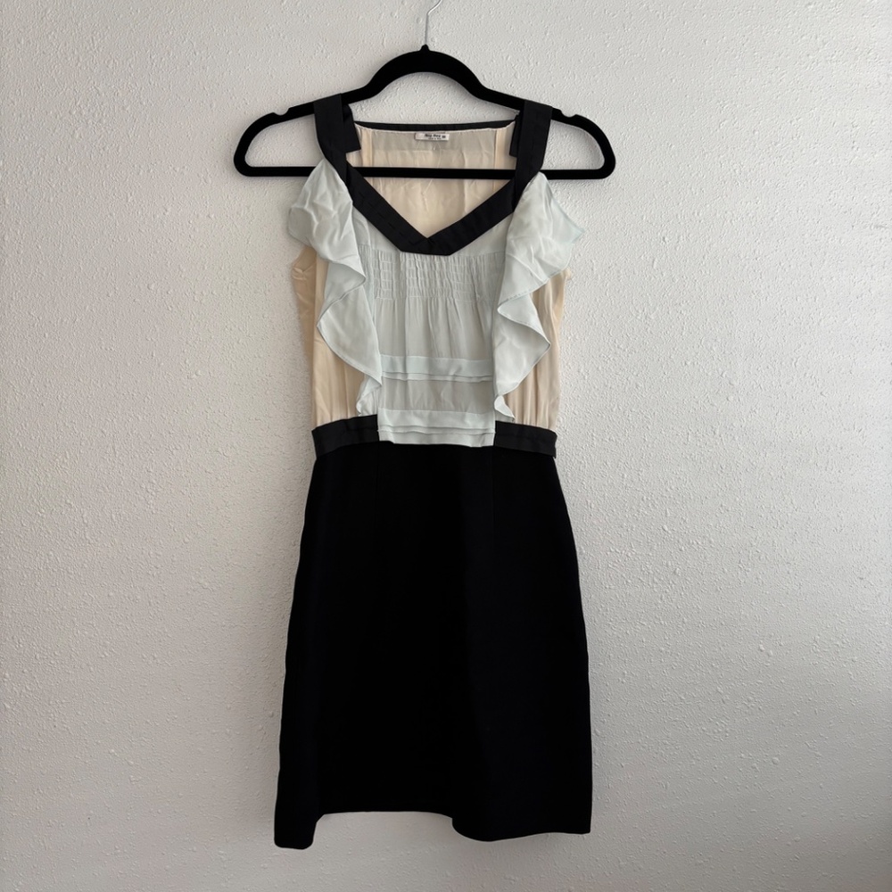 Miu Miu 2015 Silk Ruffle Top Mini Dress - Size 36 (Has been altered)